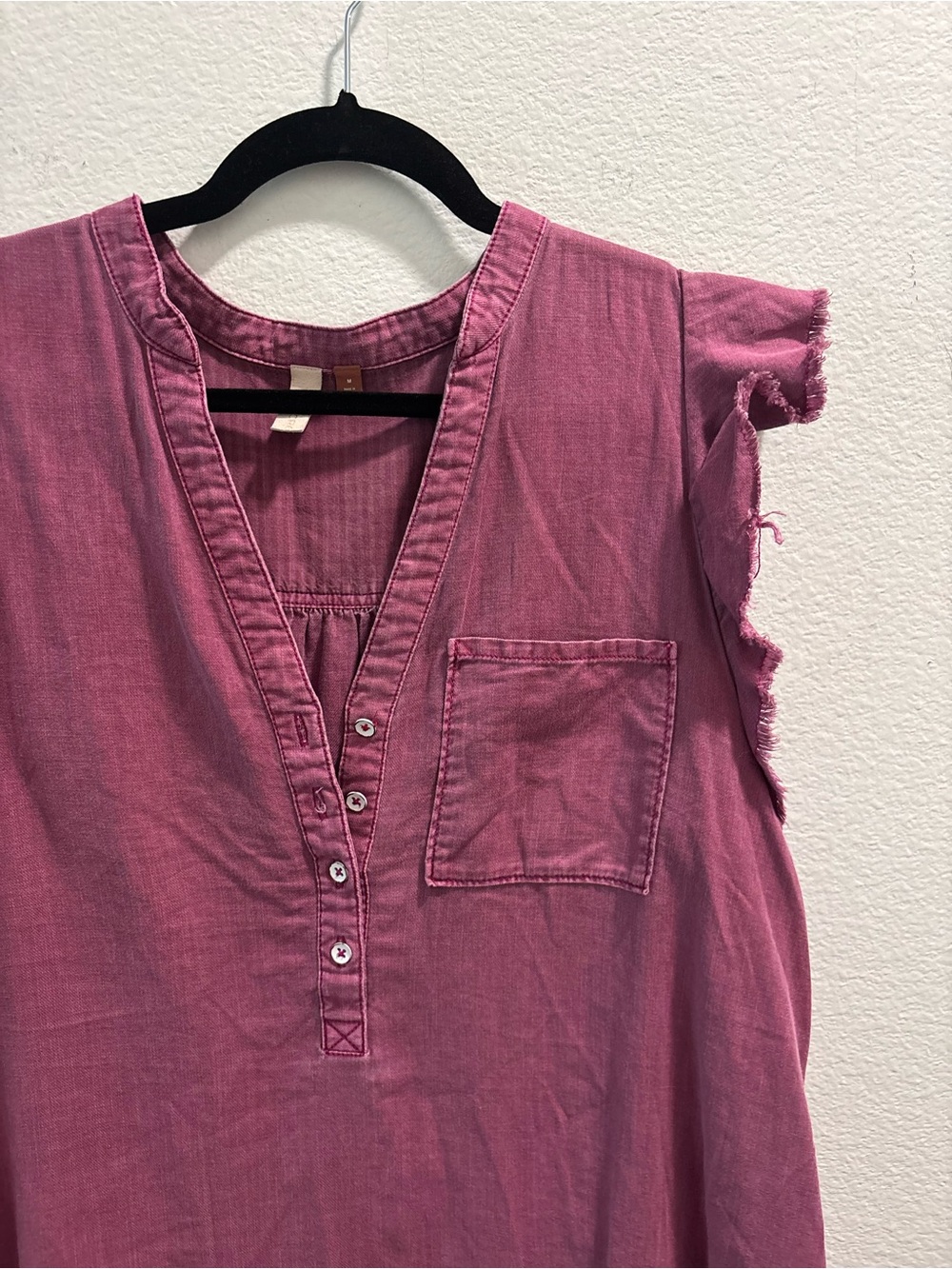 Pilcro Flounced Tunic Dress in Raspberry, size M - Picture 5 of 12
